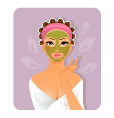 Beautiful woman with face-mask