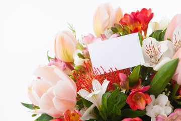 Flowers with blank card