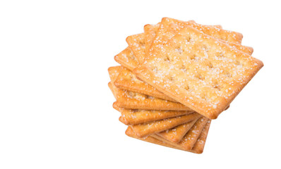 Sugar crackers over white background