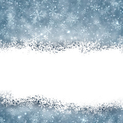 Fototapeta premium Christmas background with fallen snowflakes.