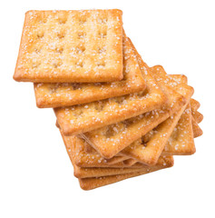 Sugar crackers over white background