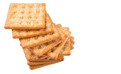Sugar crackers over white background