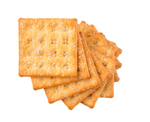Sugar crackers over white background