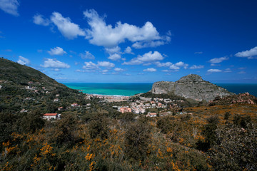 Fototapeta na wymiar Bay in Cefalu Sicily beach side