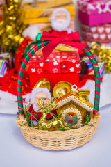 Basket for happy Christmas.