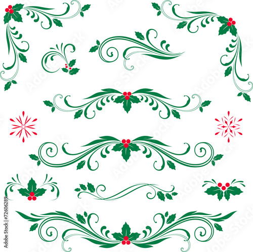 "Scroll Set Holly" Stock image and royalty-free vector files on Fotolia ...