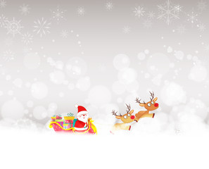 christmas background with santa claus and deer