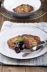 irish boxty with plum jam
