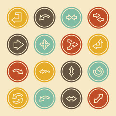 Arrows Web Icons, Color Circle Buttons