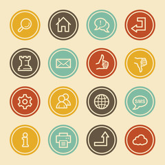 Web & Internet Icon Set 2, Color Circle Buttons