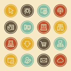 Internet  Web Icons, Color Circle Buttons