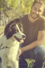 Man with his dog