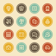 Travel Web Icon Set 5, Color Circle Buttons