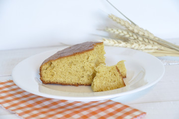 Portion of homemade cake