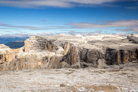 Majestic view from the rop of Sass Pordoi, Dolomiten, Italia, Eu