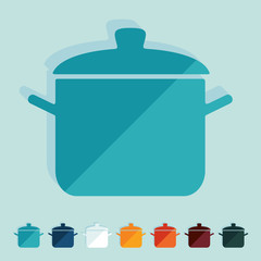 Flat design: saucepan