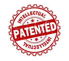 patented stamp on white background