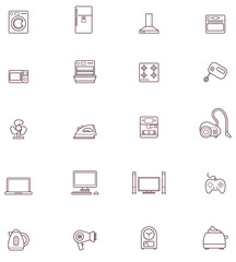 Domestic appliances icon set