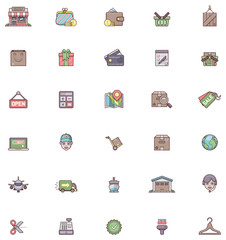 Shopping icon set