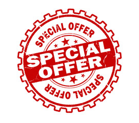 special offer stamp on white background