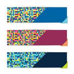 A set of three modern vector banners.