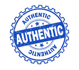 authentic stamp on white background