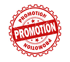 promotion stamp on white background