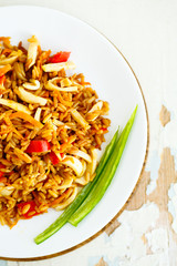 Fried rice with seafood. Asian cuisine.
