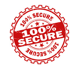 100% secure stamp on white background