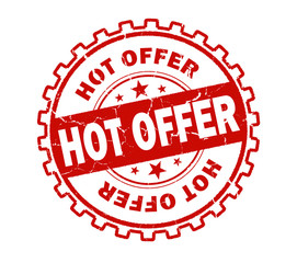 hot offer stamp on white background