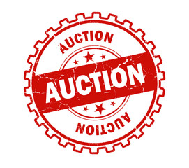 auction stamp on white background