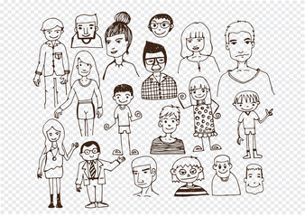 people hand drawn  and people Sketch by pen
