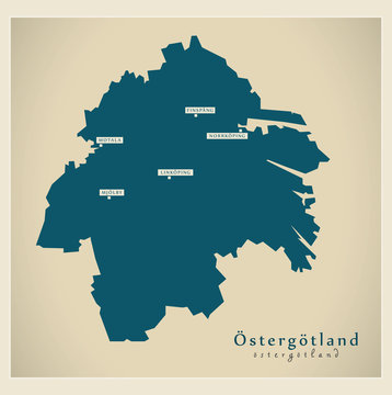 Modern Map - Östergötland SE