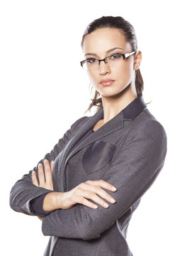 Serious Business Woman Posing With Arms Folded