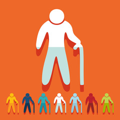 Flat design: grandpa