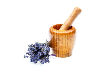 Mortar with dry lavender