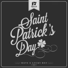 Saint Patrick's Day Typographical Background On Chalkboard