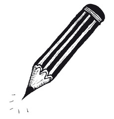 Hand drawn wood pencil