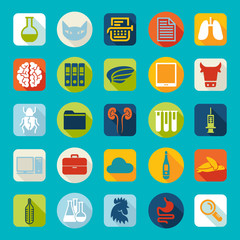 Set of veterinary flat icons