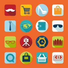Set of fashion flat icons