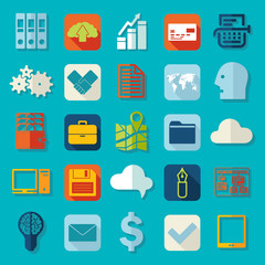Set of business flat icons