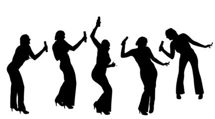 Fototapeta premium Vector silhouette of a woman.