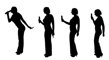 Vector silhouette of a woman.