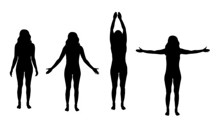 Vector silhouette of woman.