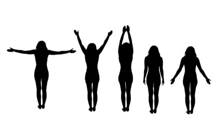 Vector silhouette of woman.