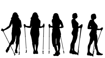 Obraz premium Vector silhouette of woman.