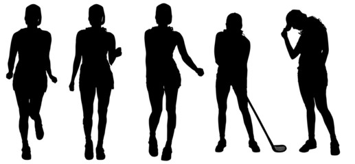Vector silhouette of a woman.