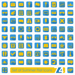 Set of summer flat icons