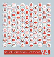 Set of education flat icons