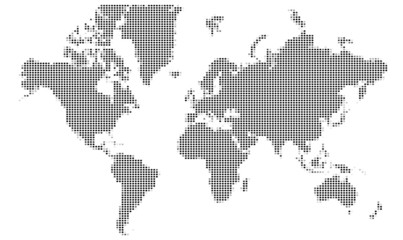 Dotted World map. Vector mosaic.